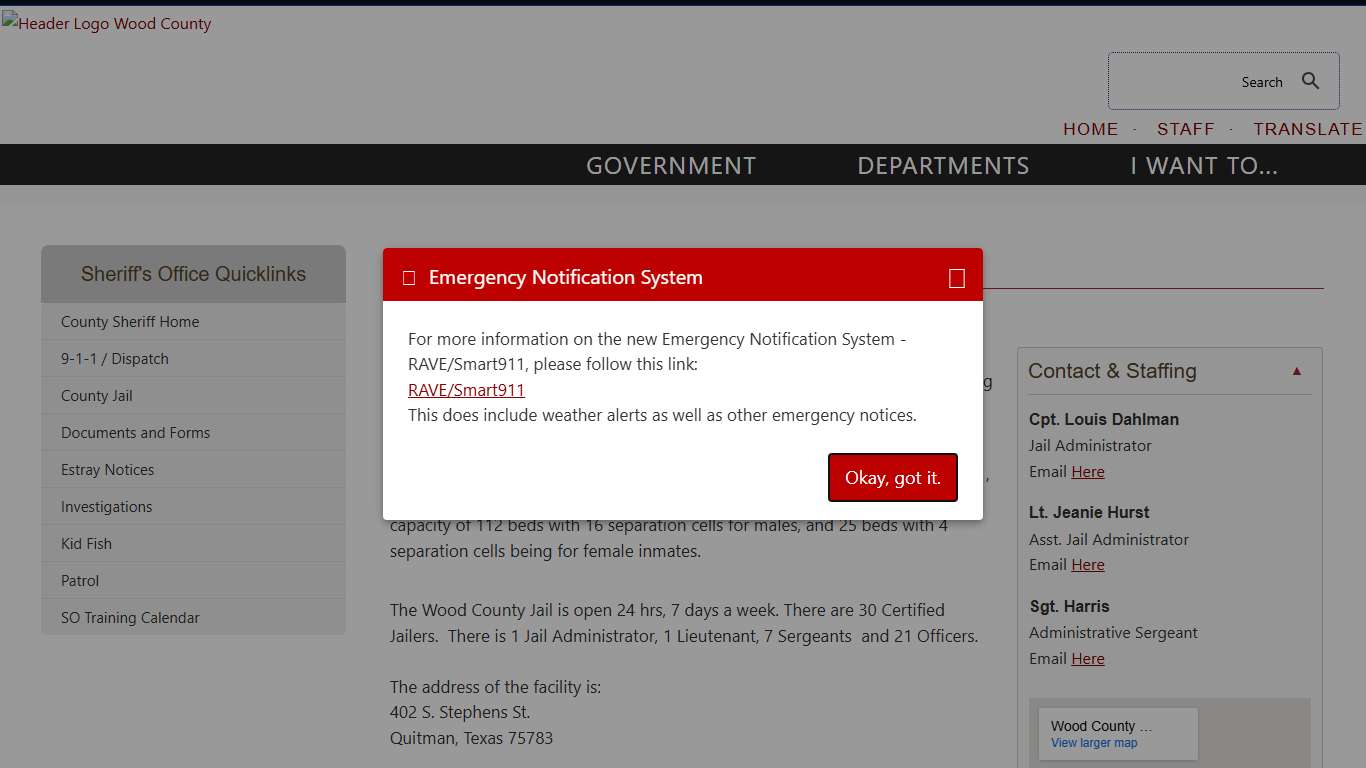 County Jail Wood County, Texas